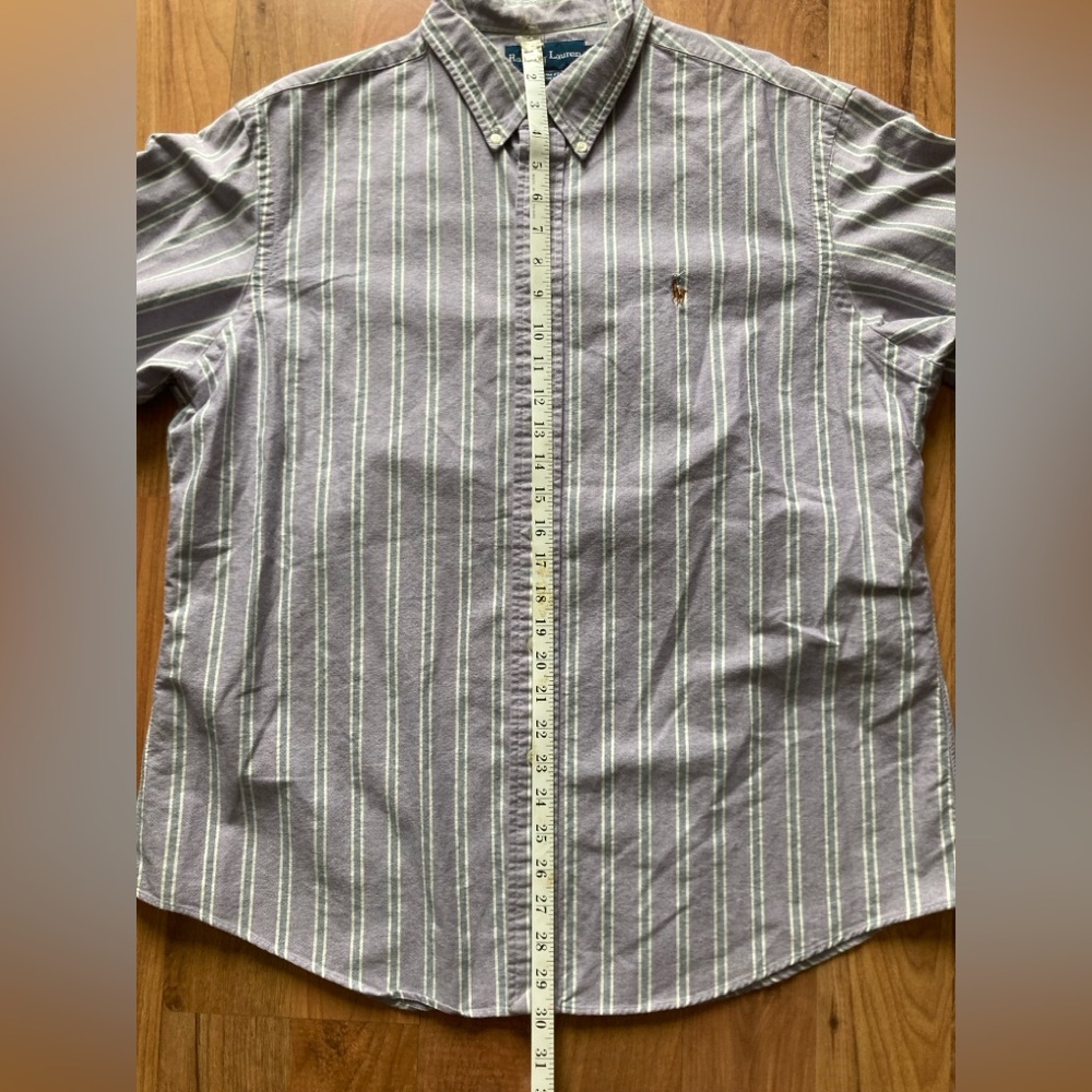 Ralph Lauren Custom Fit Flesh Pony Striped Button Down Mens XL Long Sleeve Shirt - Picture 5 of 7